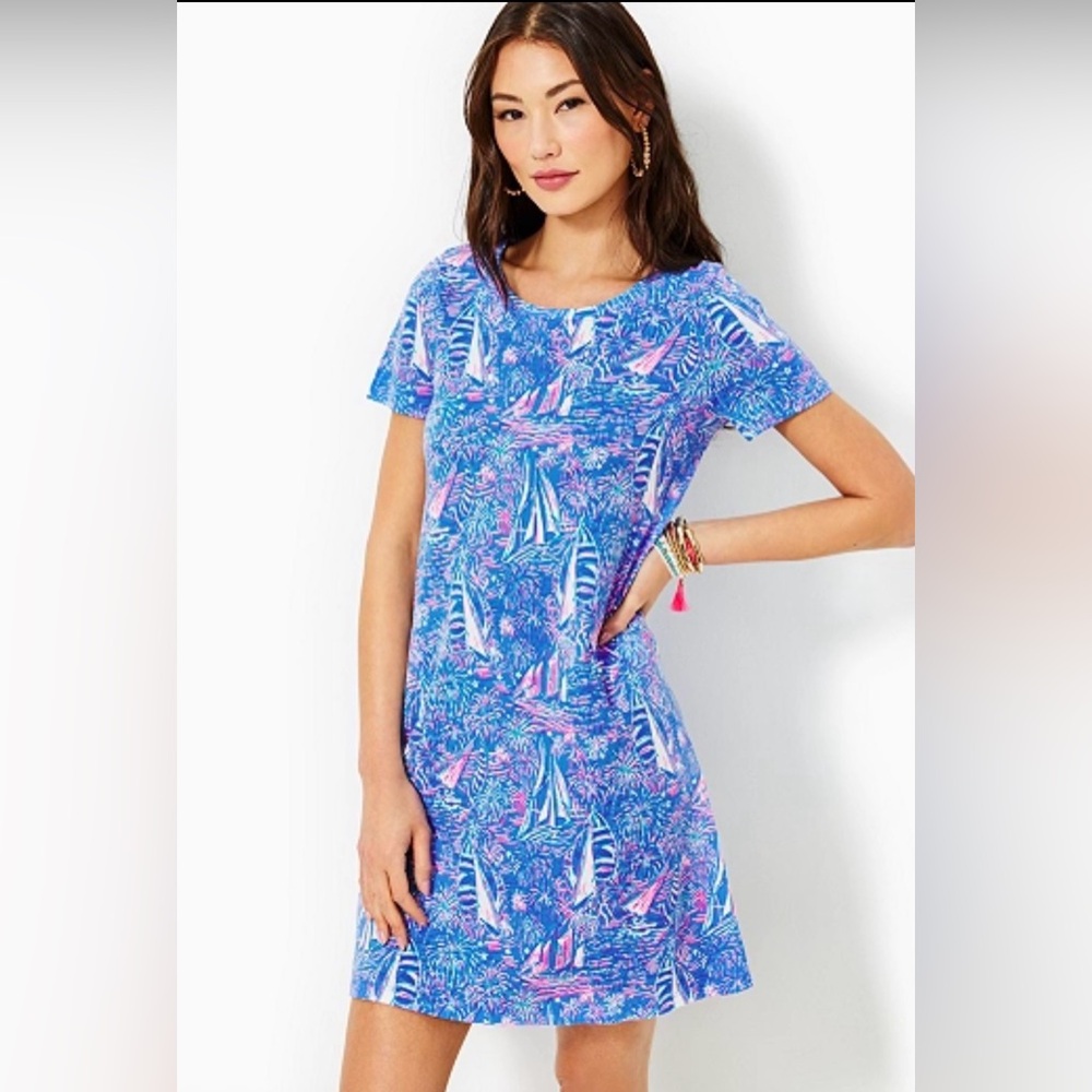 Like new Lilly Pulitzer Blue and Pink Sailboat Cody Dress Size Small!